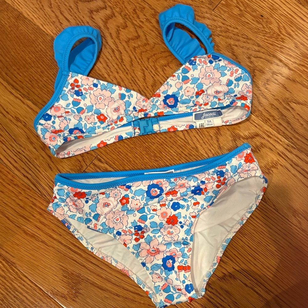 Jacadi girls floral bikini size 6 NWT